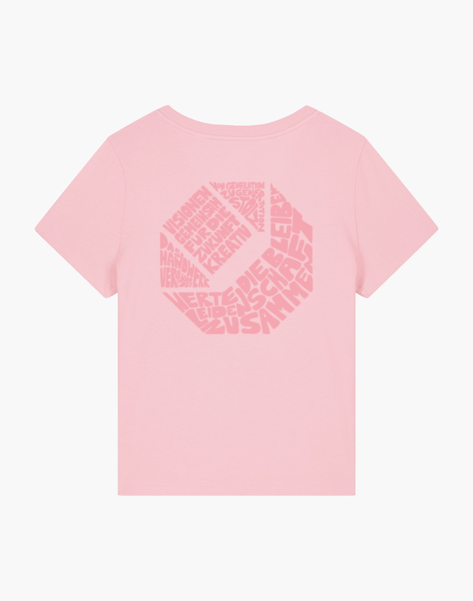 KH-HL.DE x VOT Damen V-Ausschnitt T-shirt „Words - Sommer“ aus reiner Bio-Baumwolle, Rosa