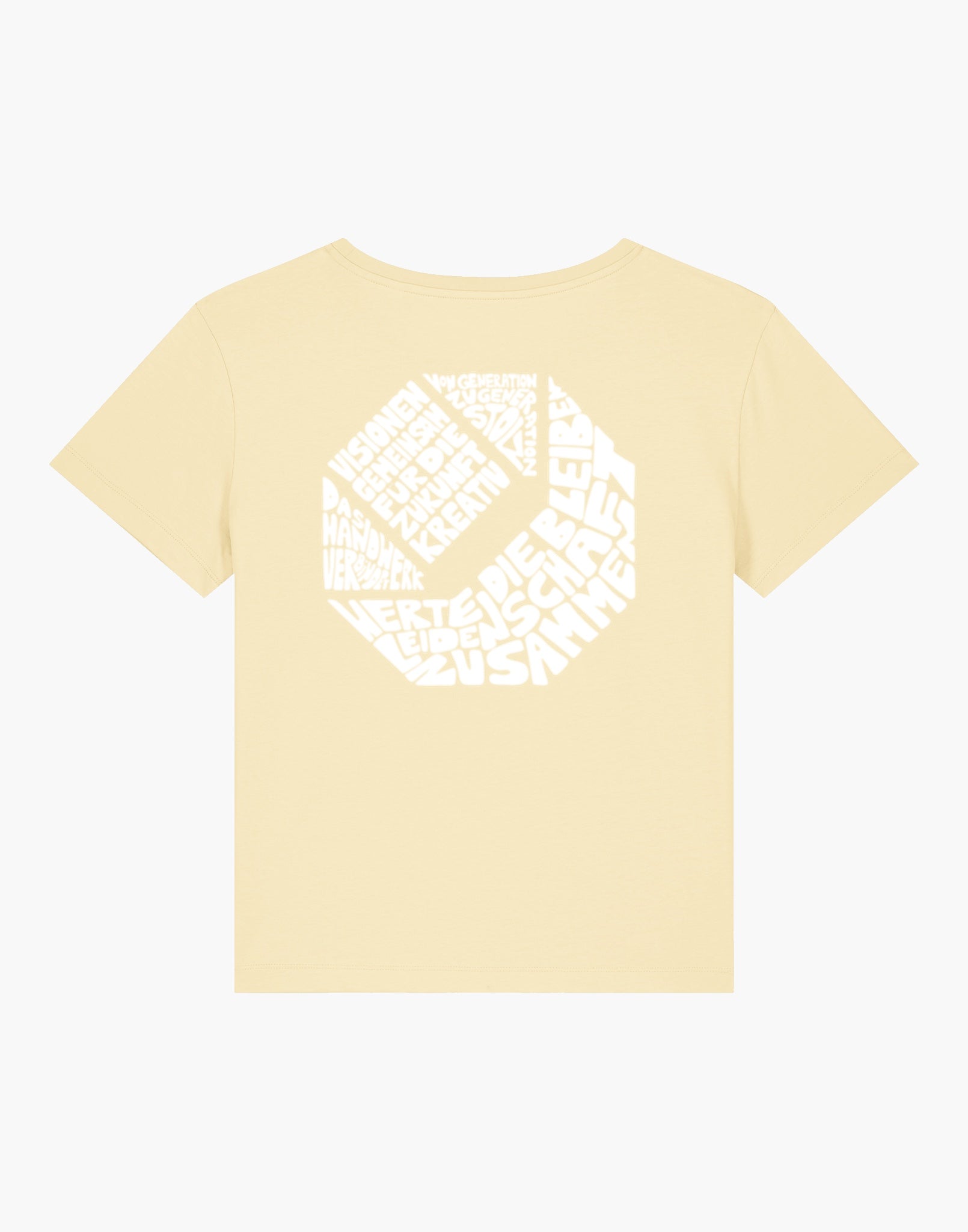 KH-HL.DE x VOT Damen rundhals Ausschnitt T-shirt „Words - Sommer“ aus reiner Bio-Baumwolle
