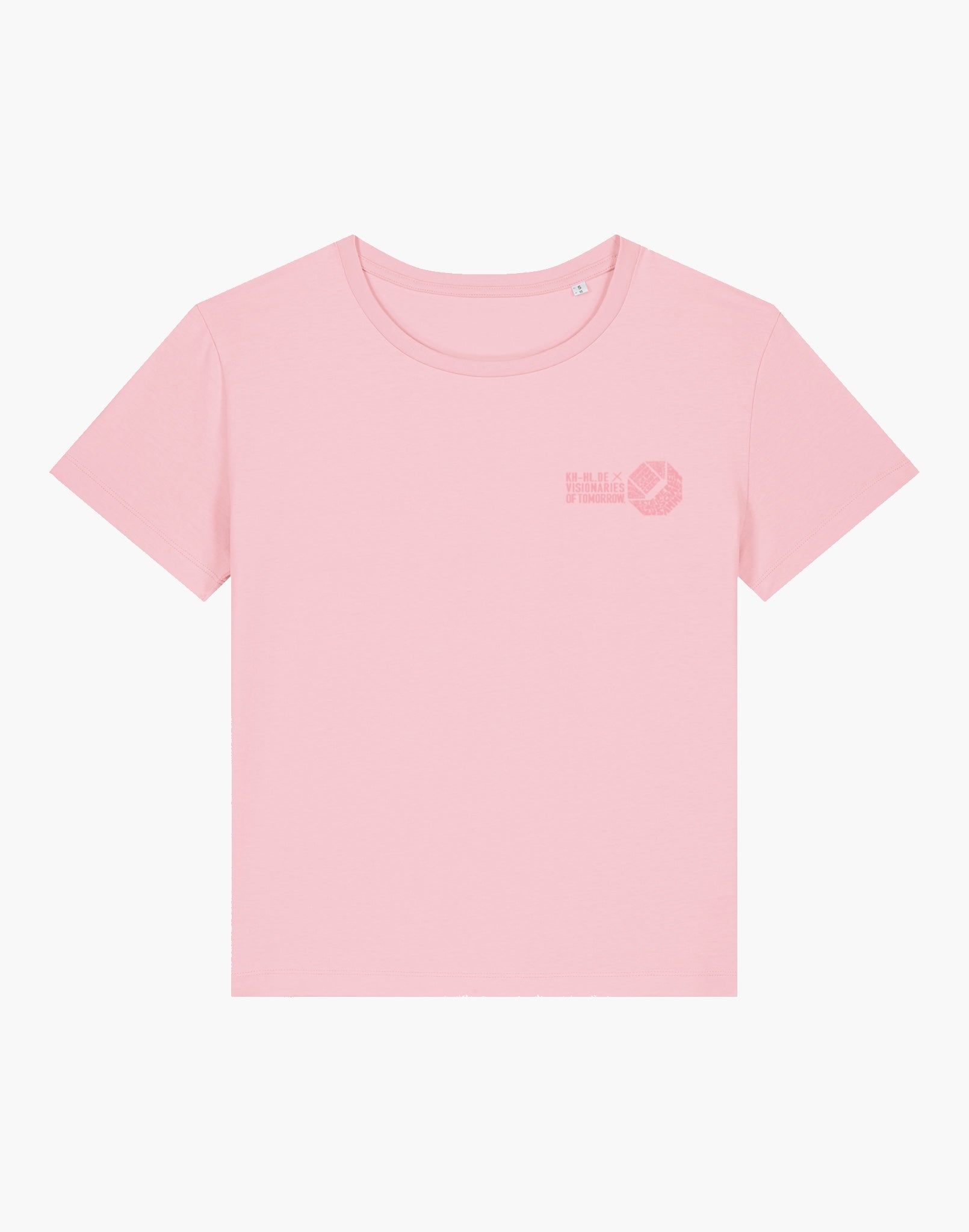 KH-HL.DE x VOT Damen rundhals Ausschnitt T-shirt „Words - Sommer“ aus reiner Bio-Baumwolle, light rose