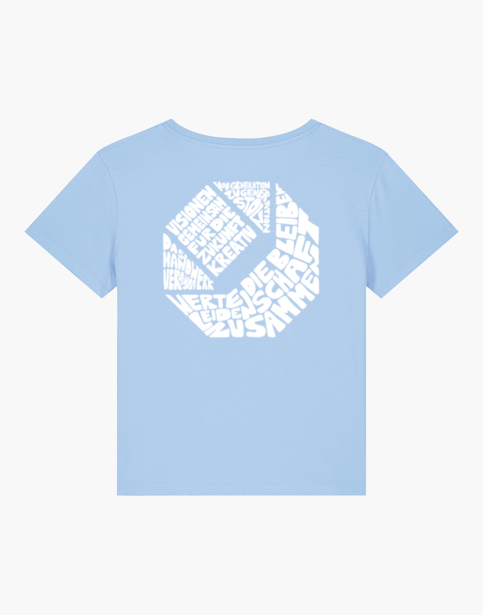 KH-HL.DE x VOT Damen rundhals Ausschnitt T-shirt „Words - Sommer“ aus reiner Bio-Baumwolle