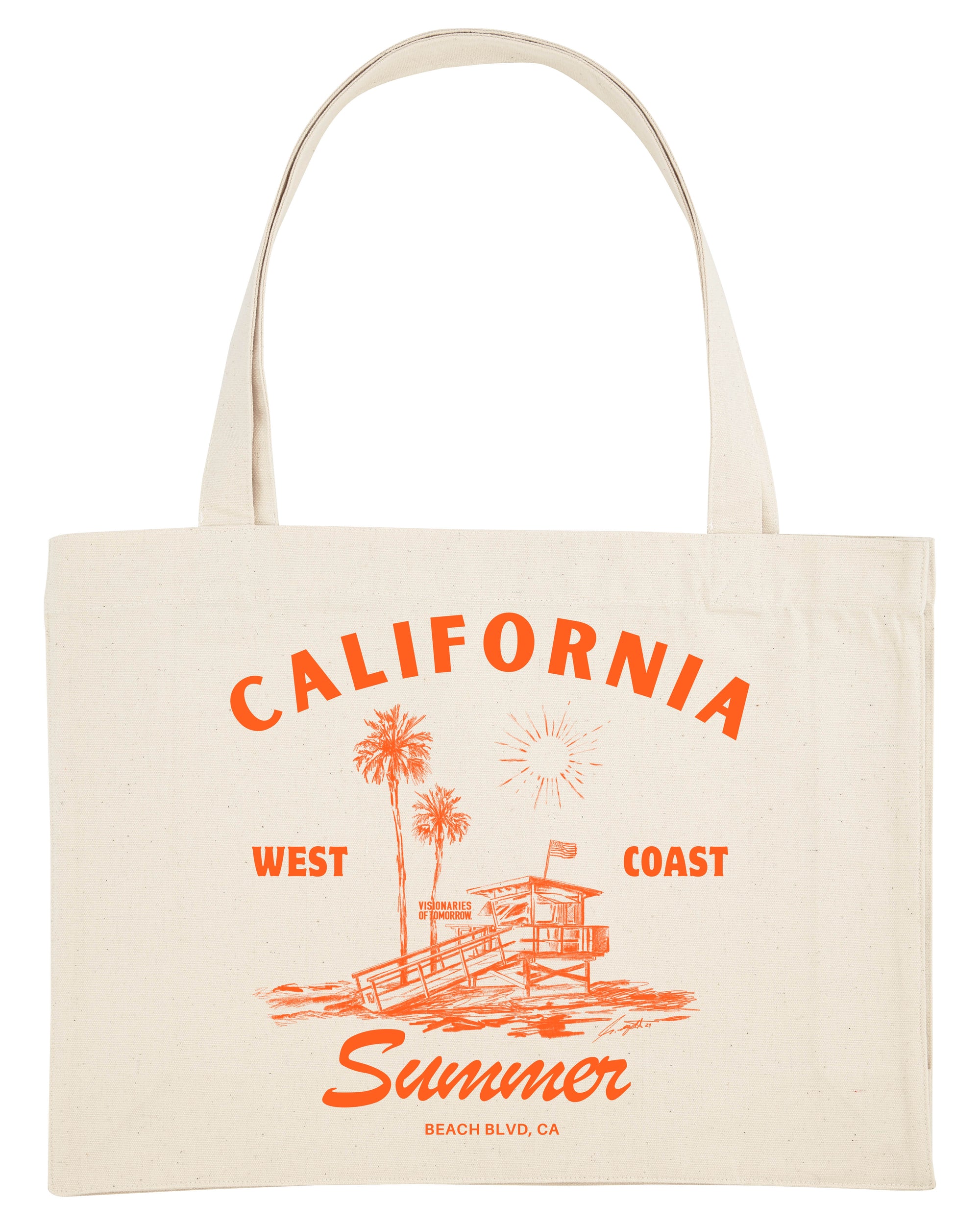 California Summer robuste Shopping Bag aus Bio-Baumwolle, Orange