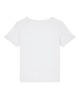 Damen rundhals Ausschnitt T-shirt mit Logo Bestickung, aus reiner Bio-Baumwolle, weiß