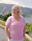 California Summer Damen V-Neck T-Shirt aus reiner Bio-Baumwolle