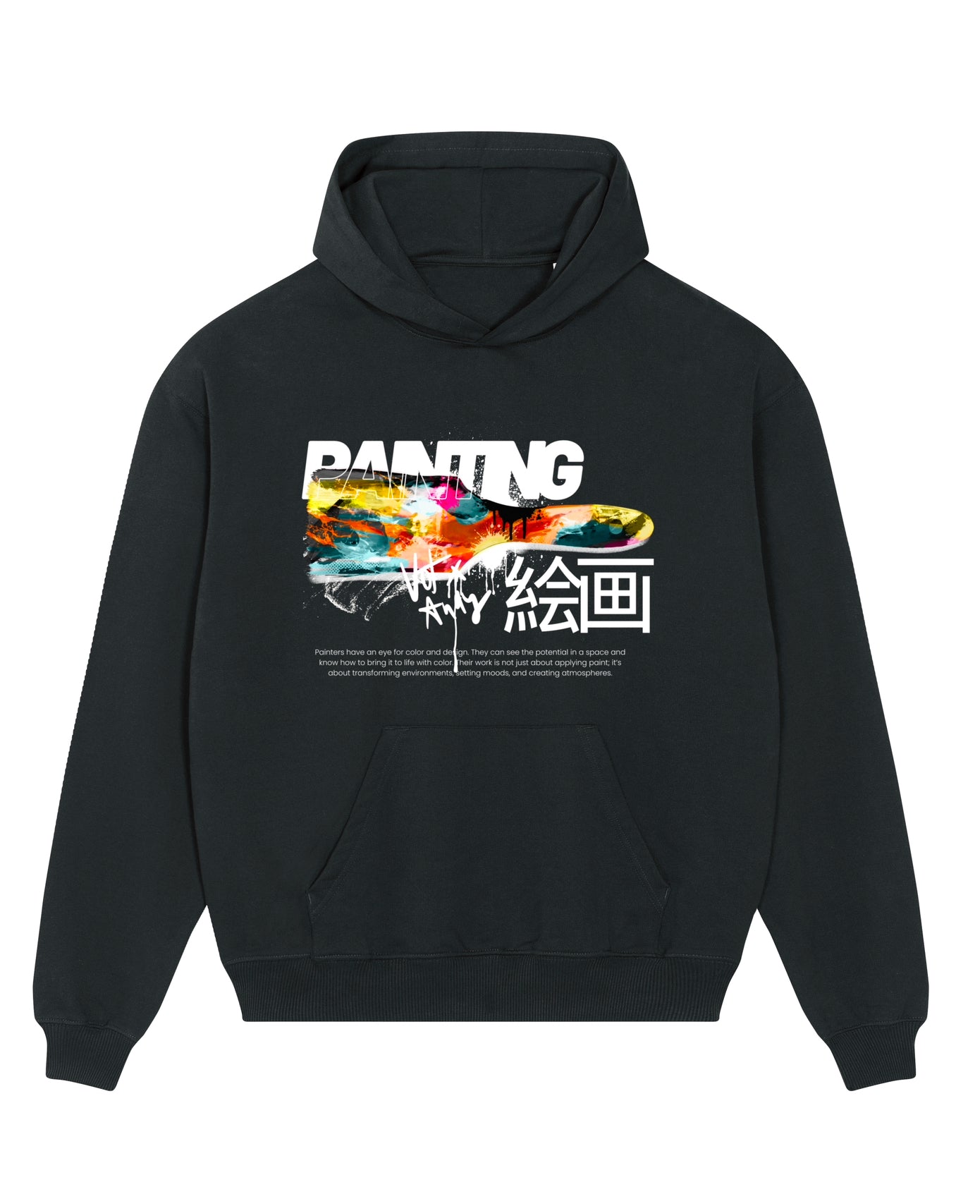 Malermeister Andy x Visionaries of Tomorrow unisex oversized Hoodie „Brush“ aus reiner Bio-Baumwolle