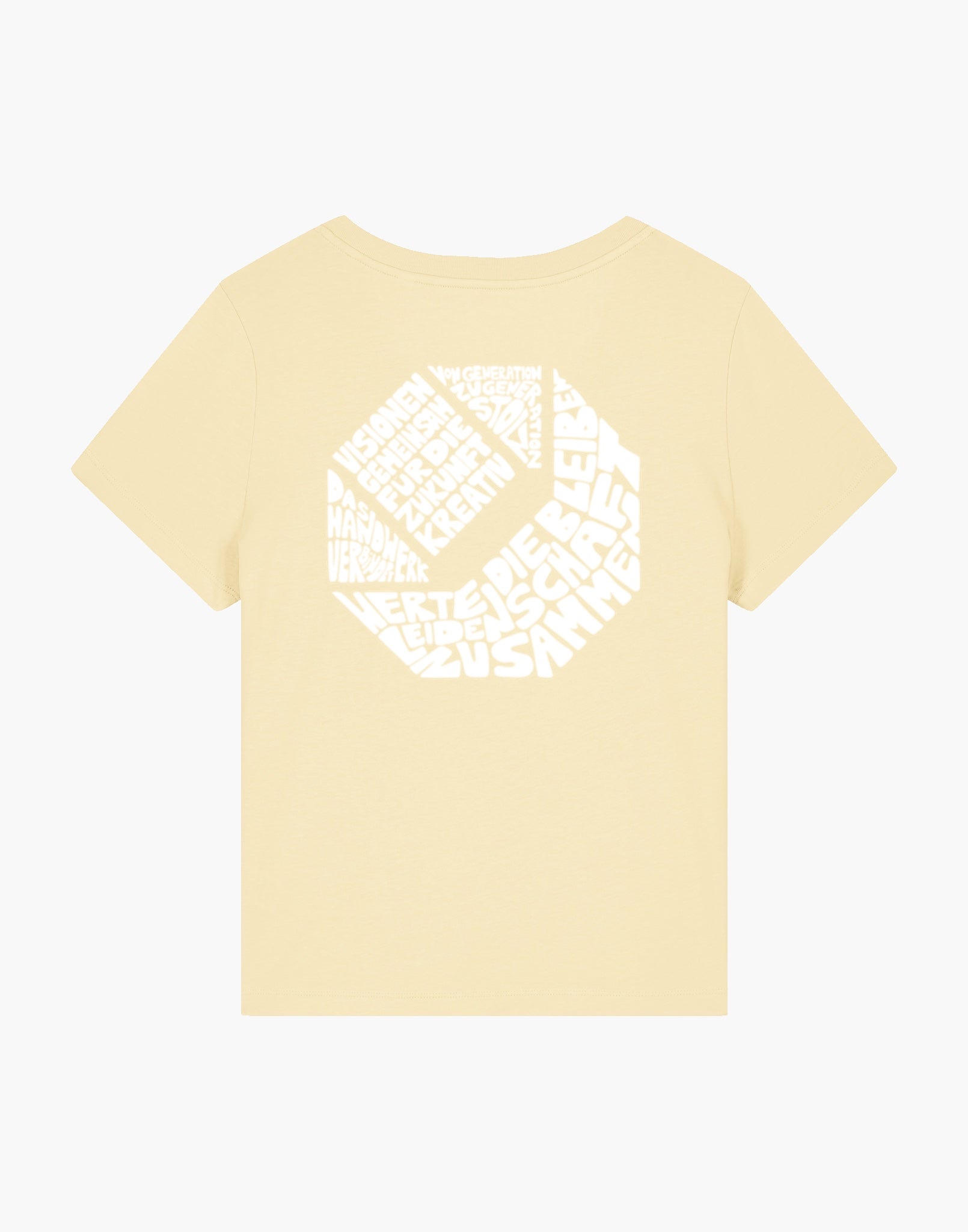 KH-HL.DE x VOT Damen V-Ausschnitt T-shirt „Words - Sommer“ aus reiner Bio-Baumwolle
