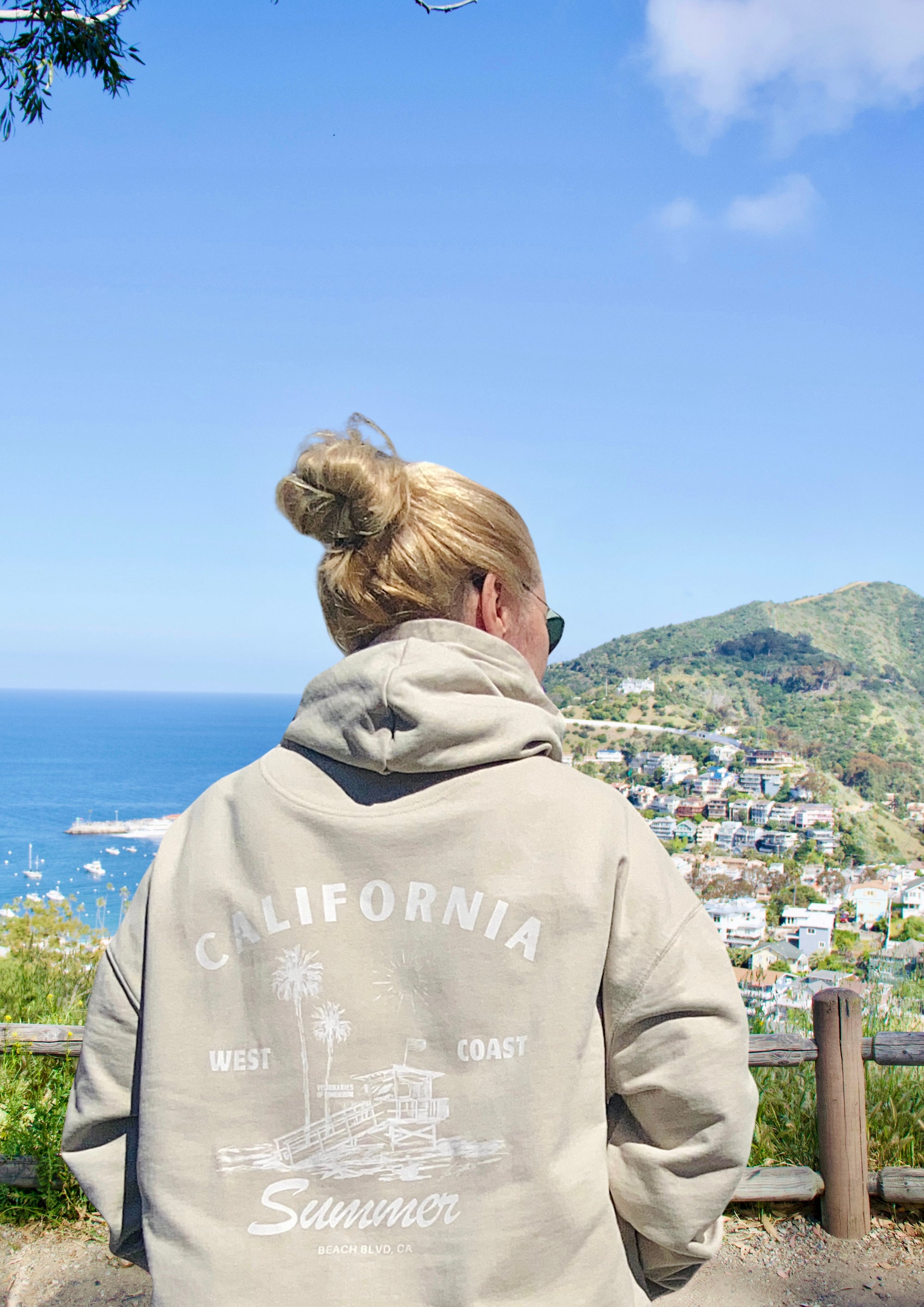 California Summer oversized unisex Hoodie aus reiner Bio-Baumwolle, heavyweight