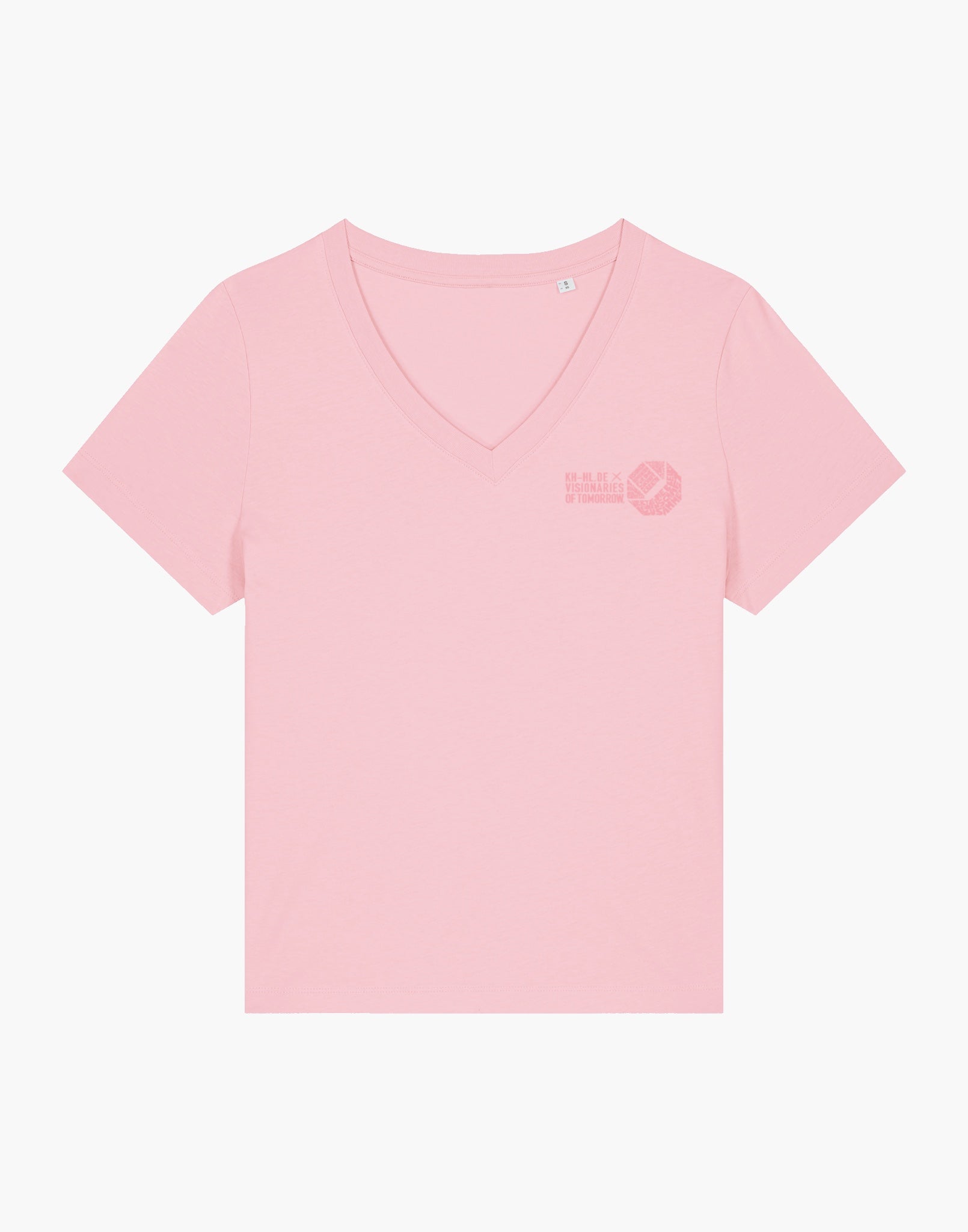 KH-HL.DE x VOT Damen V-Ausschnitt T-shirt „Words - Sommer“ aus reiner Bio-Baumwolle, Rosa