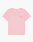 KH-HL.DE x VOT Damen V-Ausschnitt T-shirt „Words - Sommer“ aus reiner Bio-Baumwolle, Rosa