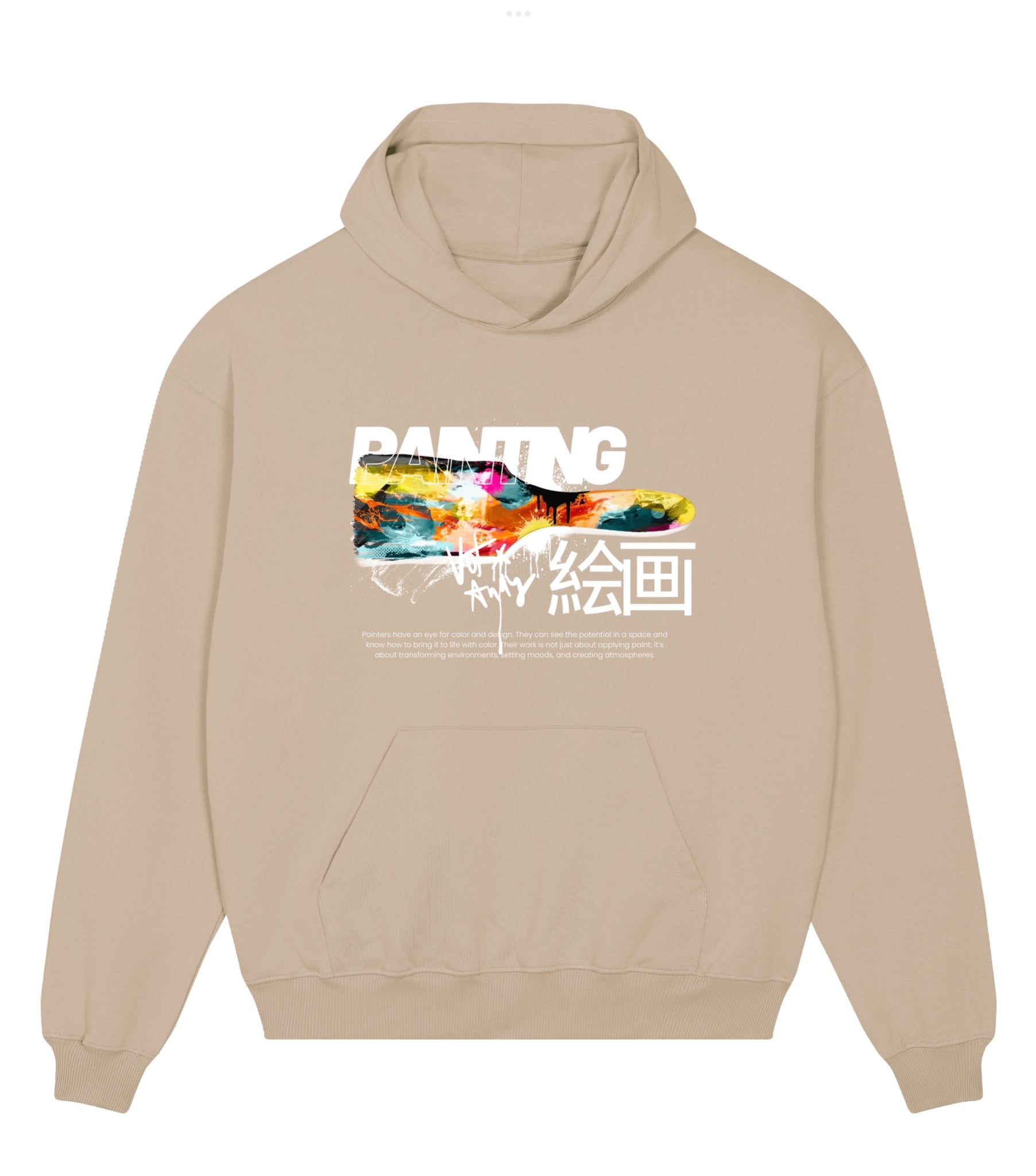 Malermeister Andy x Visionaries of Tomorrow unisex oversized Hoodie „Brush“ aus reiner Bio-Baumwolle