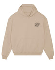 Ain't no Time Oversized Hoodie in Desert Dust mit braunem Print