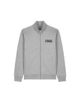 Unisex-Zip mit hohem Kragen, grau mit Logo Bestickung