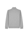 Unisex-Zip mit hohem Kragen, grau mit Logo Bestickung