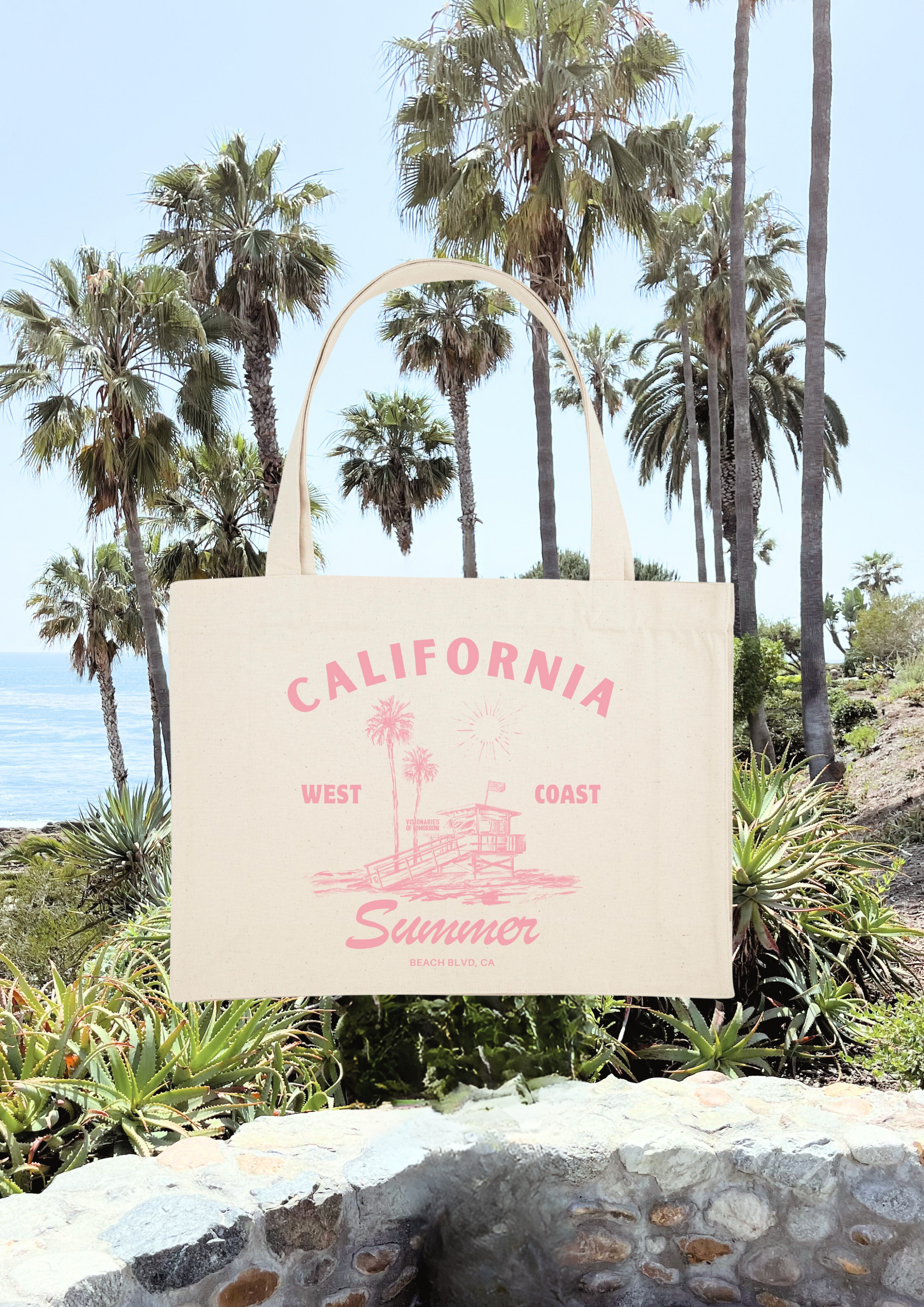 California Summer robuste Shopping Bag aus Bio-Baumwolle